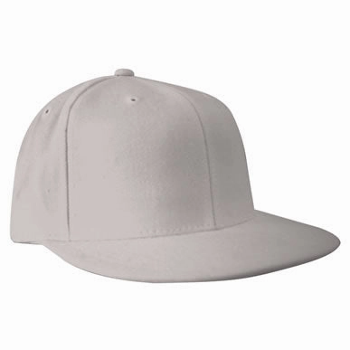 NU-FIT? "Flat" peak acrylic/spandex serge fitted cap - Custom Embroidered