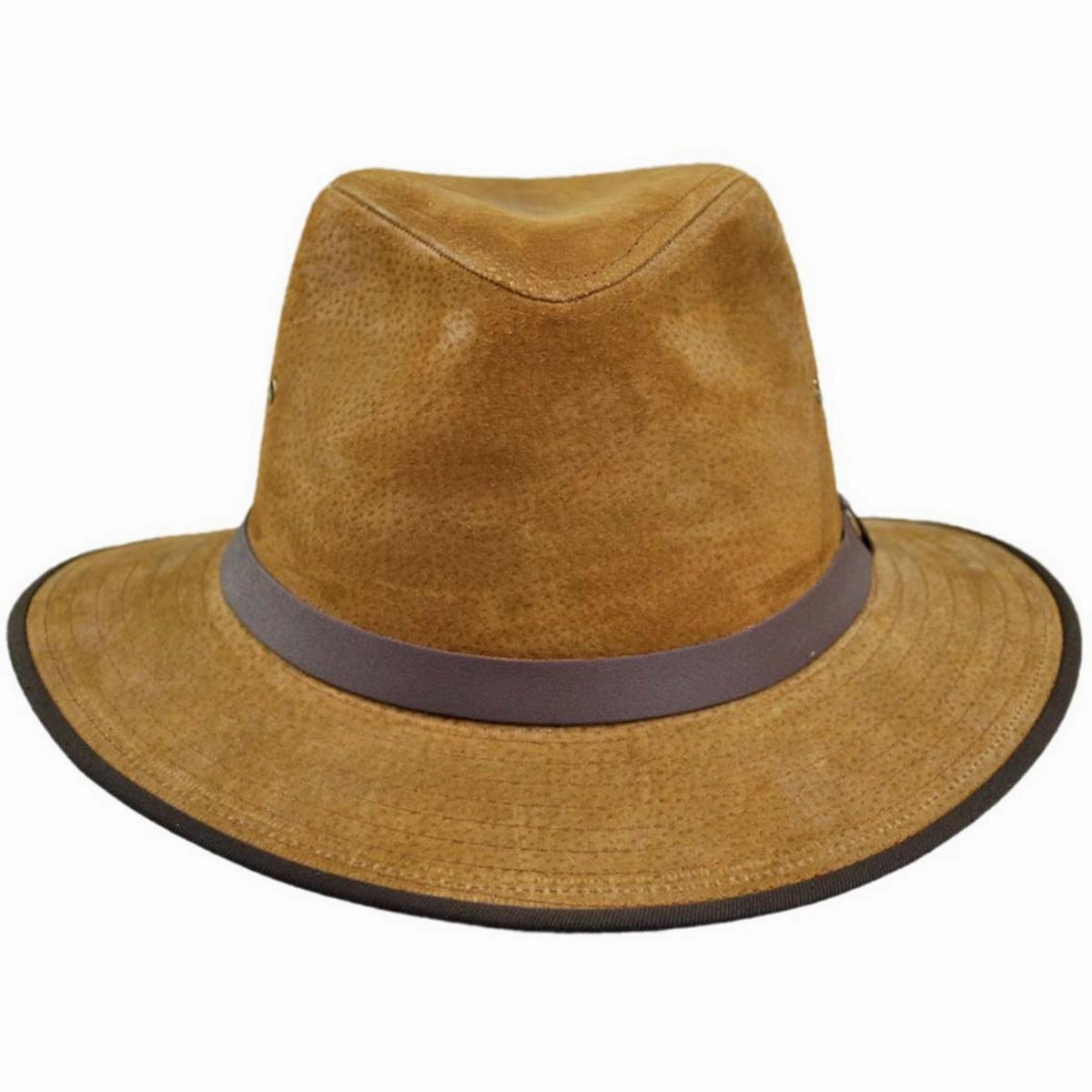 Nubuck Leather Safari Fedora Hat
