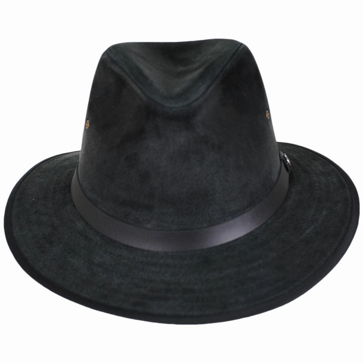 Nubuck Leather Safari Fedora Hat