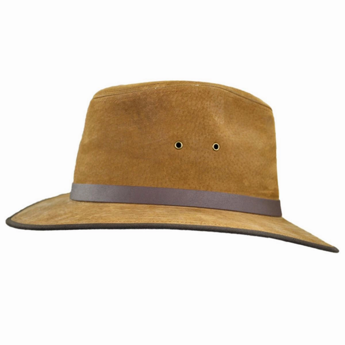 Nubuck Leather Safari Fedora Hat