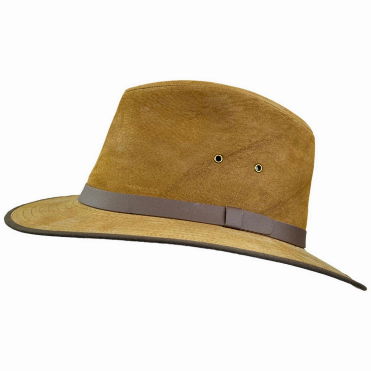 Nubuck Leather Safari Fedora Hat