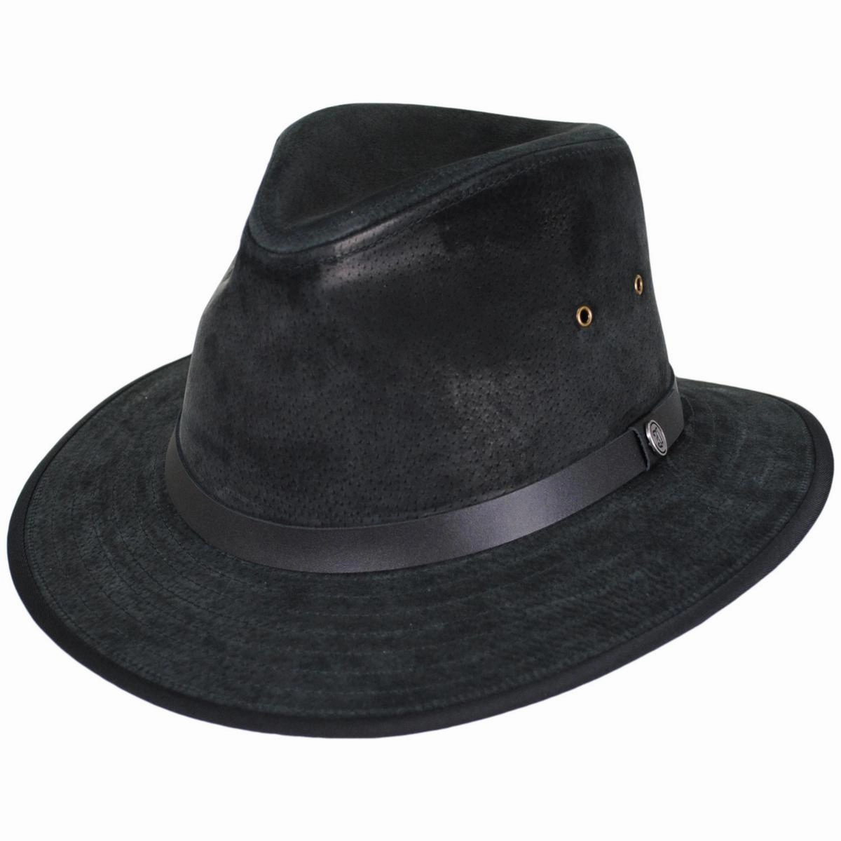Nubuck Leather Safari Fedora Hat