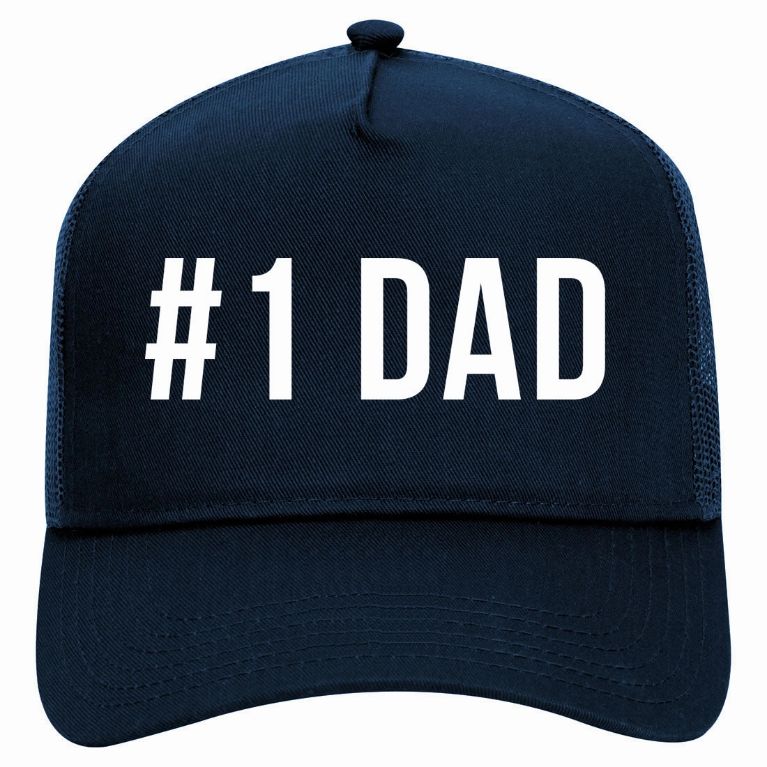 Number One 1 Dad Retro Adult 5 Panel Mesh Trucker Hat