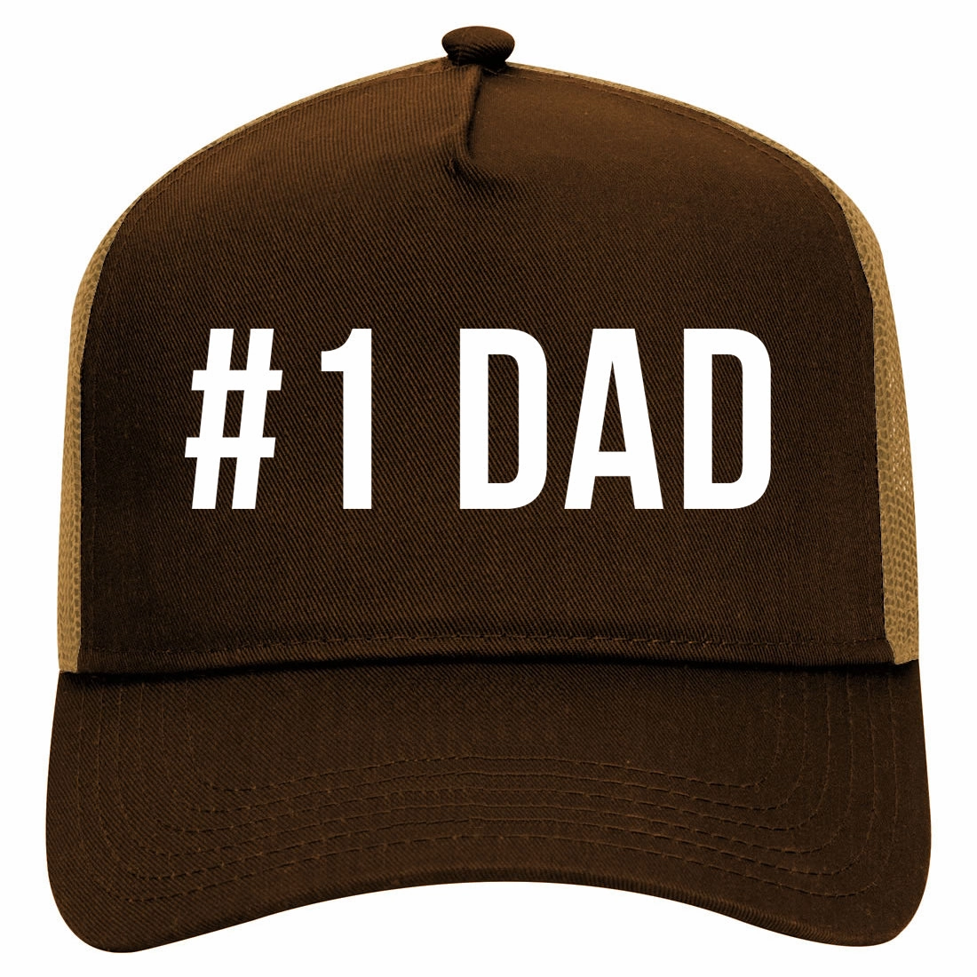 Number One 1 Dad Retro Adult 5 Panel Mesh Trucker Hat