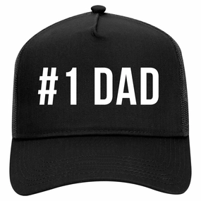 Number One 1 Dad Retro Adult 5 Panel Mesh Trucker Hat