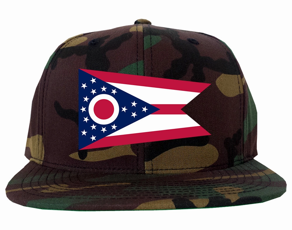 Ohio State Flag OH Chest Mens Snapback Hat