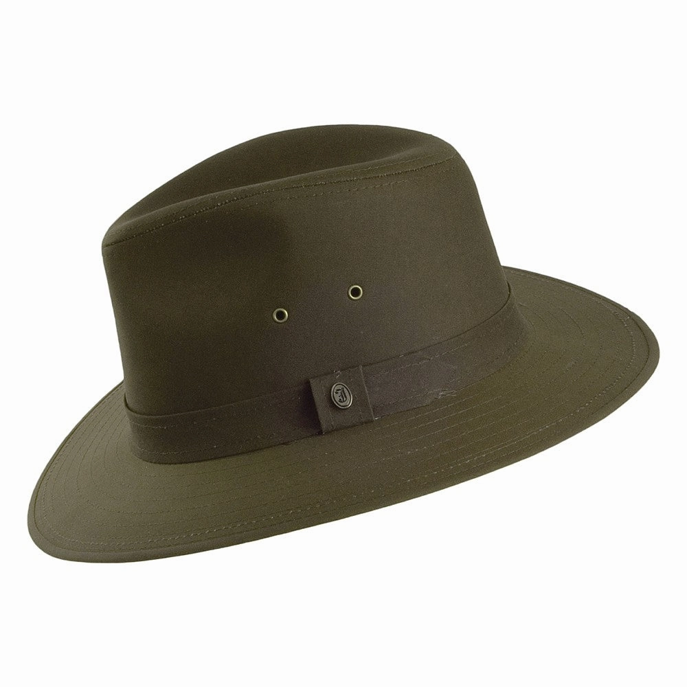 Oilcloth Safari Fedora Hat - Olive
