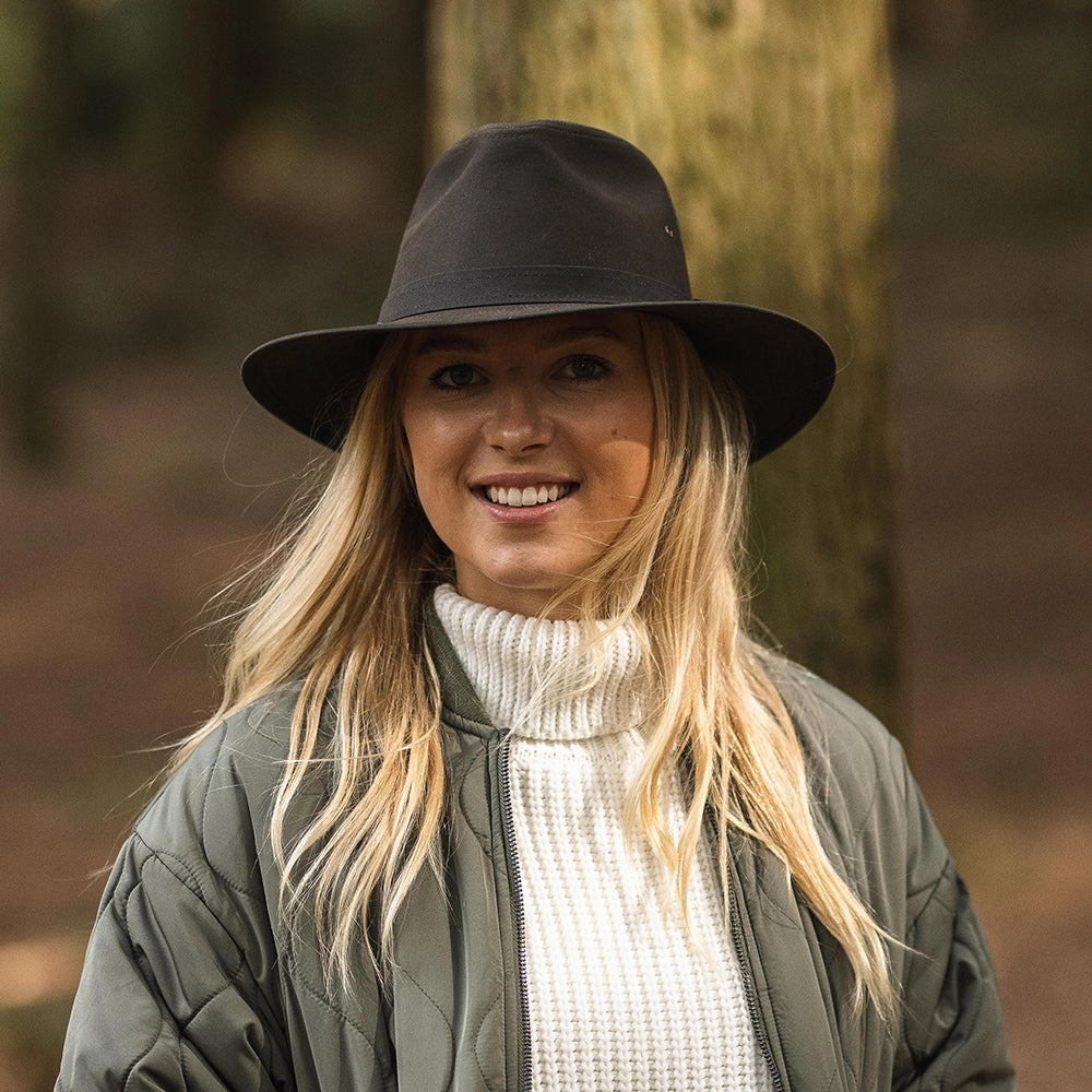 Oilcloth Safari Fedora Hat - Olive