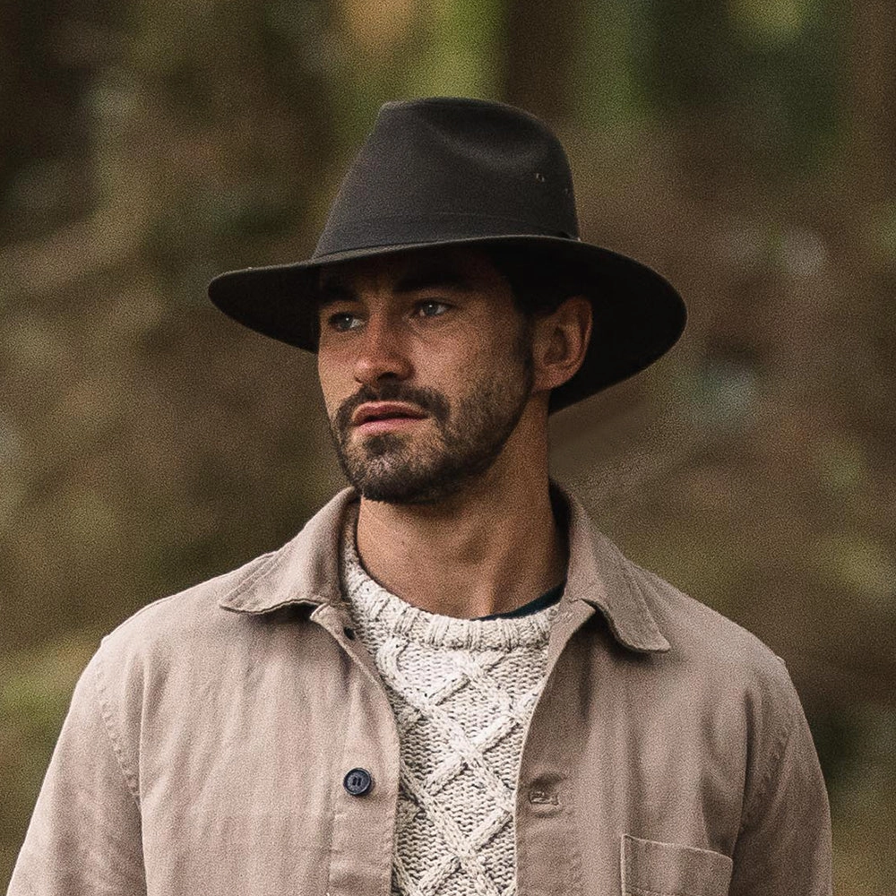 Oilcloth Safari Fedora Hat - Olive
