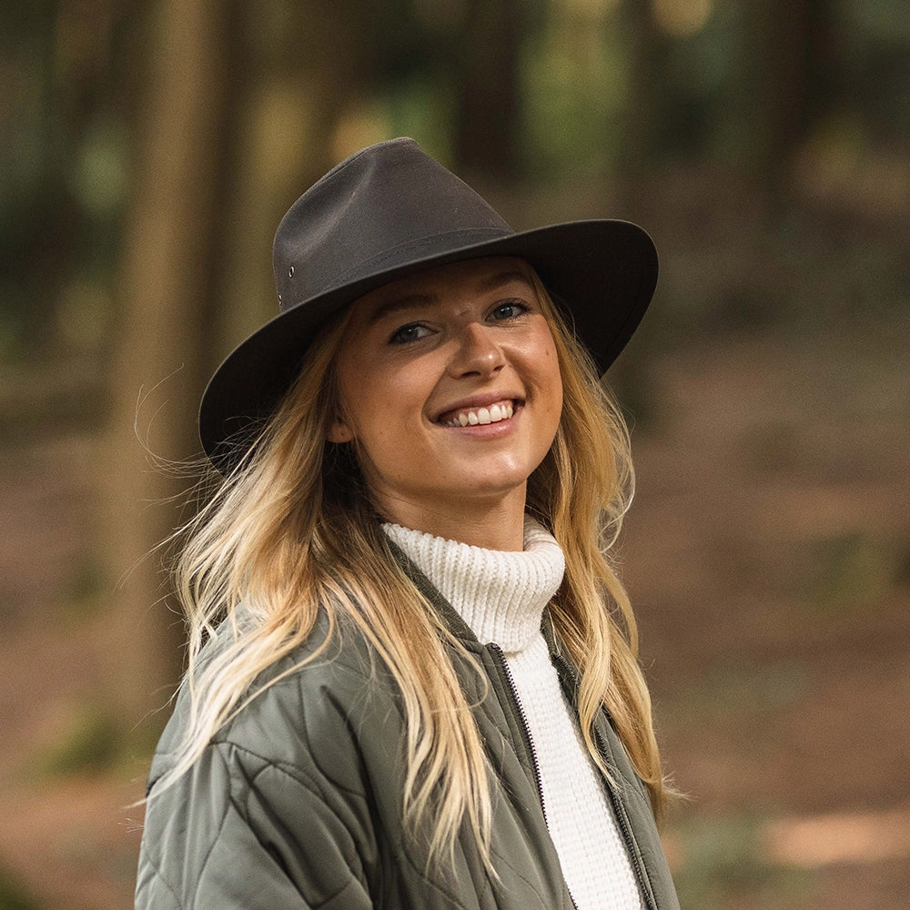 Oilcloth Safari Fedora Hat - Olive