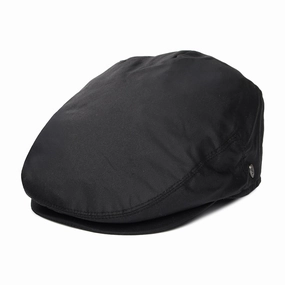 Oilcloth Water Resistant Flat Cap - Black