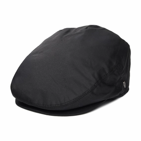 Oilcloth Water Resistant Flat Cap - Black
