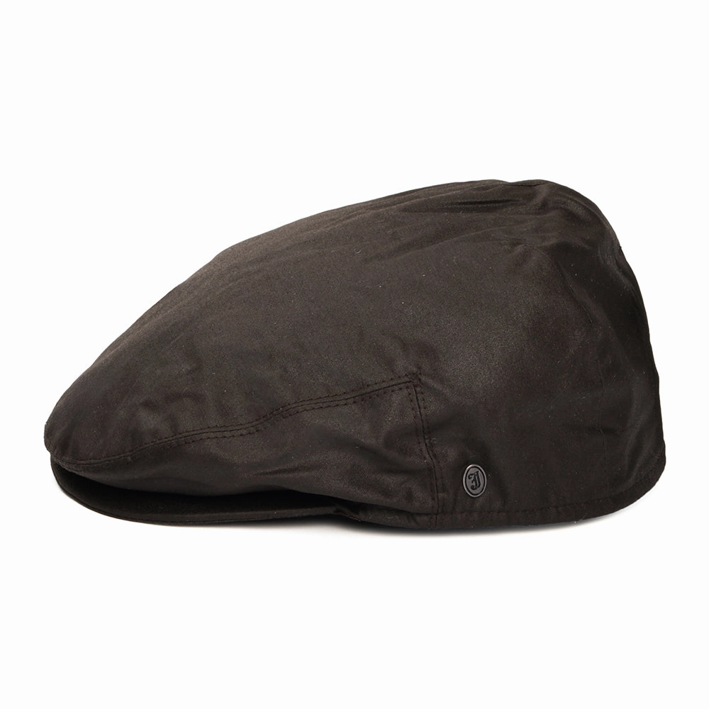 Oilcloth Water Resistant Flat Cap - Brown