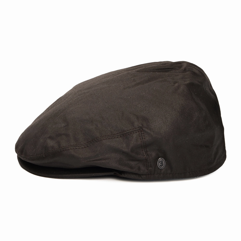 Oilcloth Water Resistant Flat Cap - Brown