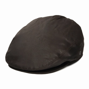 Oilcloth Water Resistant Flat Cap - Brown
