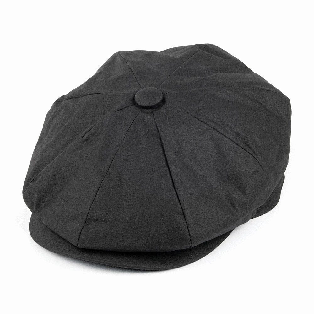 Oilcloth Water Resistant Newsboy Cap - Black