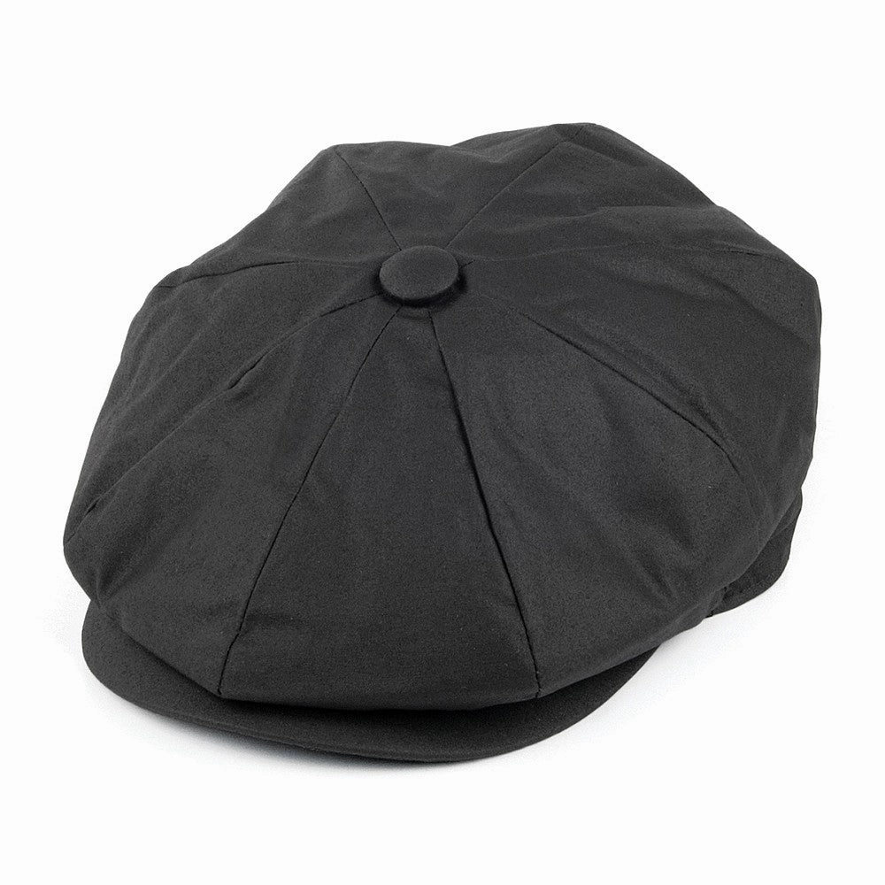 Oilcloth Water Resistant Newsboy Cap - Black