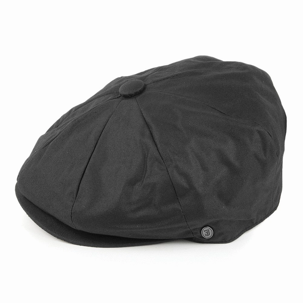 Oilcloth Water Resistant Newsboy Cap - Black