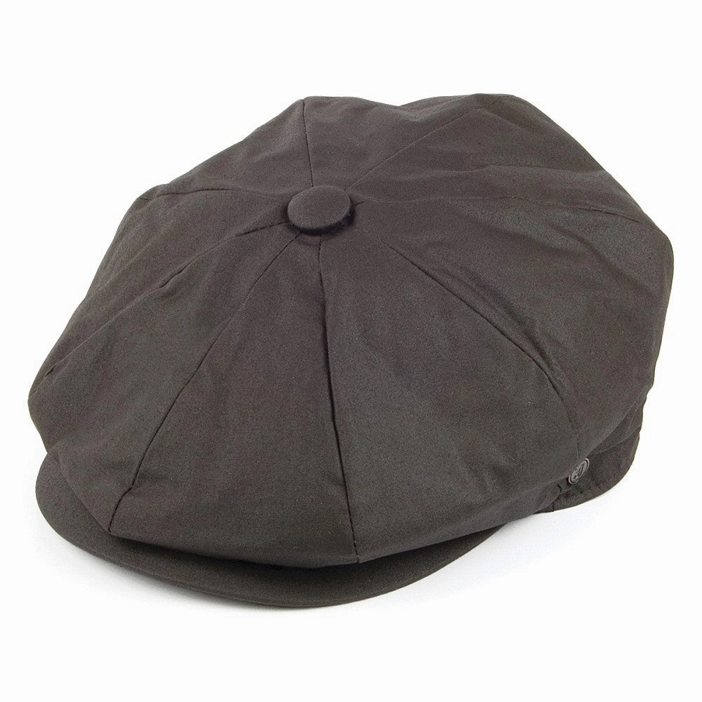 Oilcloth Water Resistant Newsboy Cap - Brown