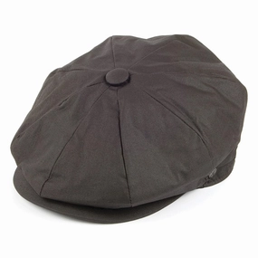 Oilcloth Water Resistant Newsboy Cap - Brown