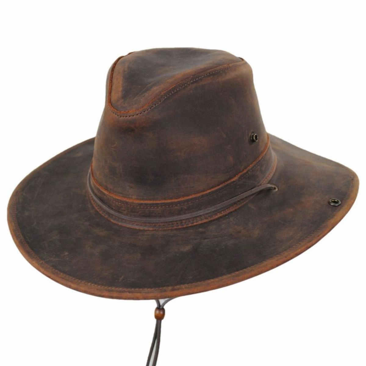 Oiled Leather Aussie Fedora Hat