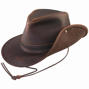 Oiled Leather Aussie Fedora Hat