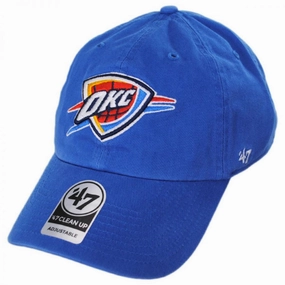 Oklahoma City Thunder NBA Clean Up Strapback Baseball Cap Dad Hat
