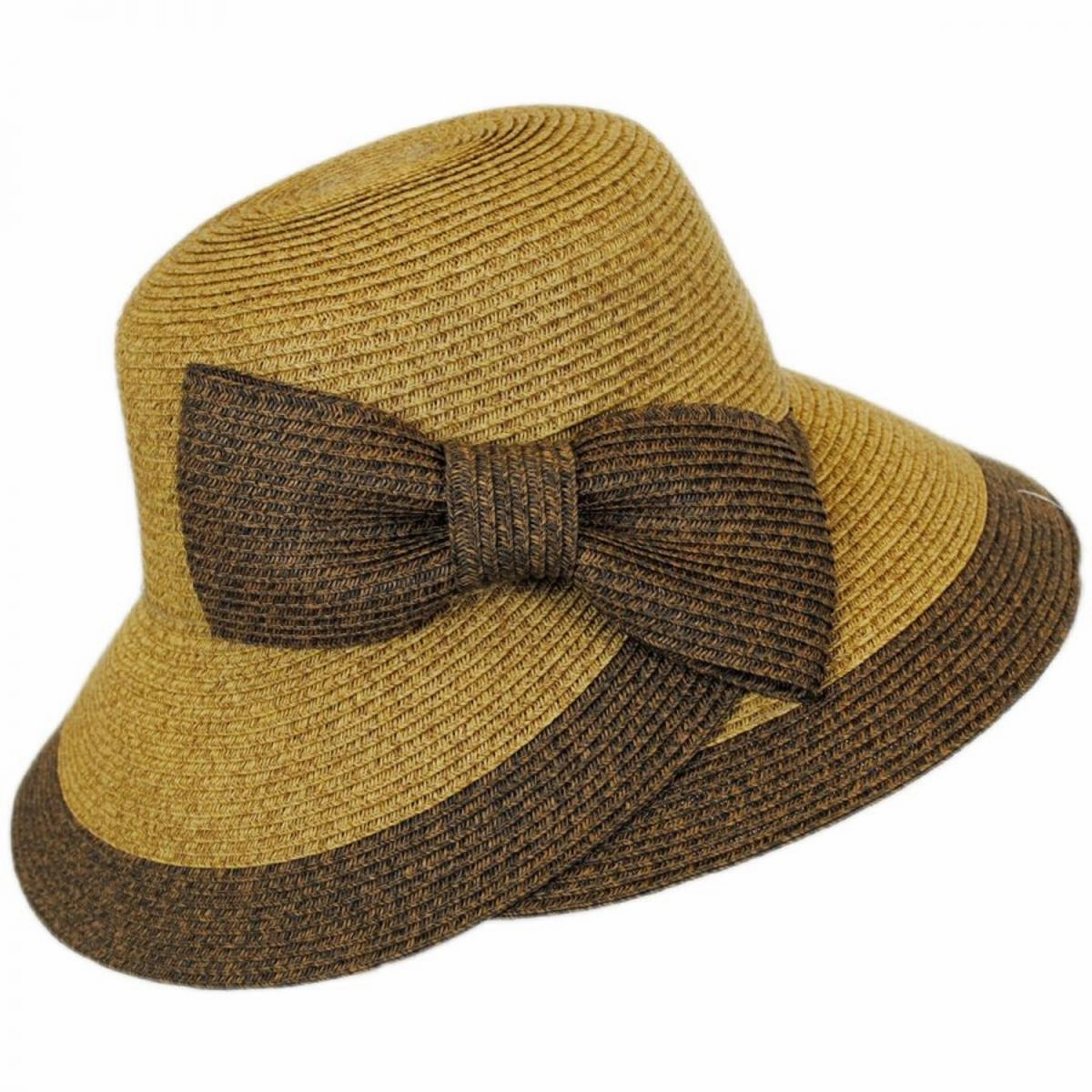 Overlap Brim and Bow Toyo Straw Sun Hat