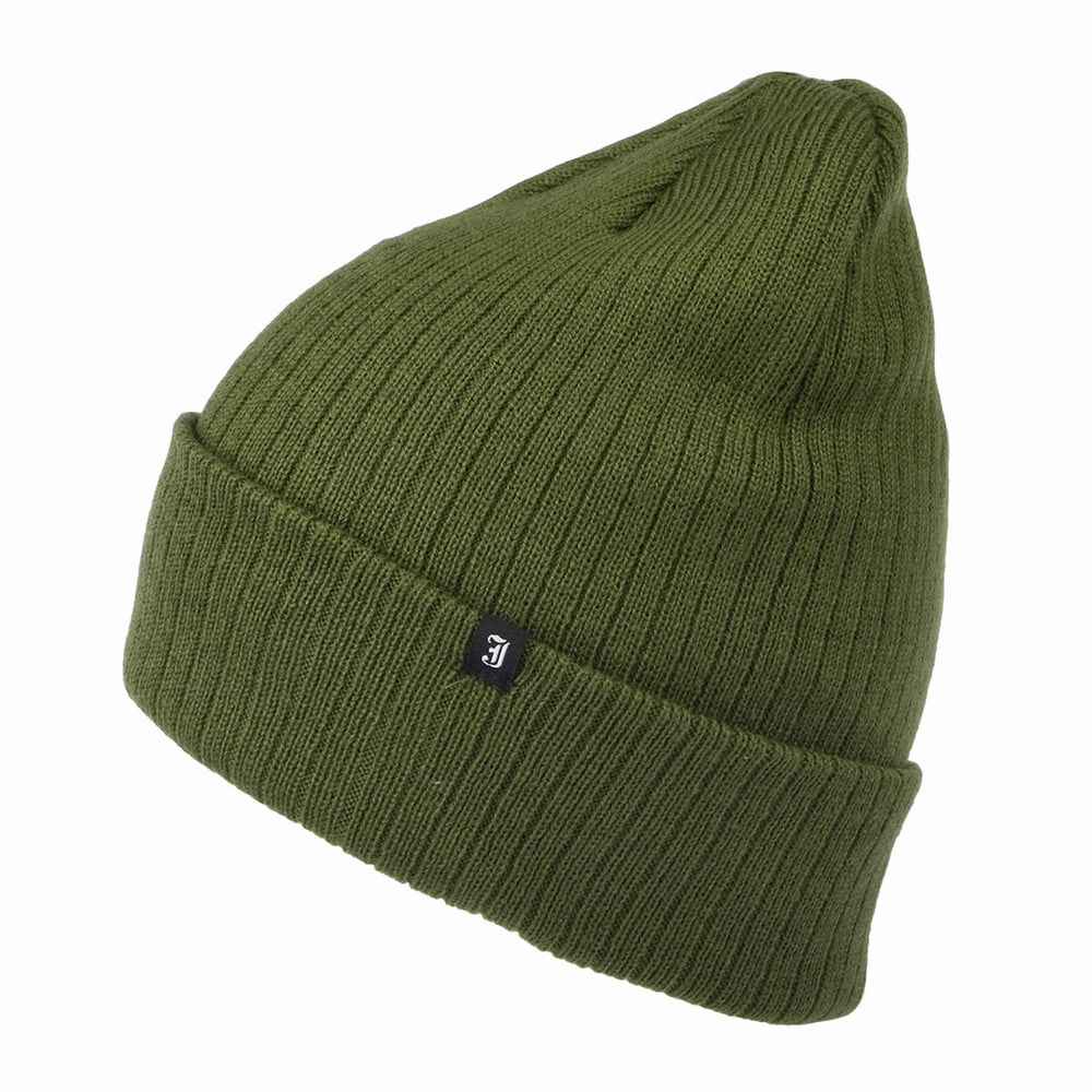 Oversized Ribknit Beanie Hat - Olive