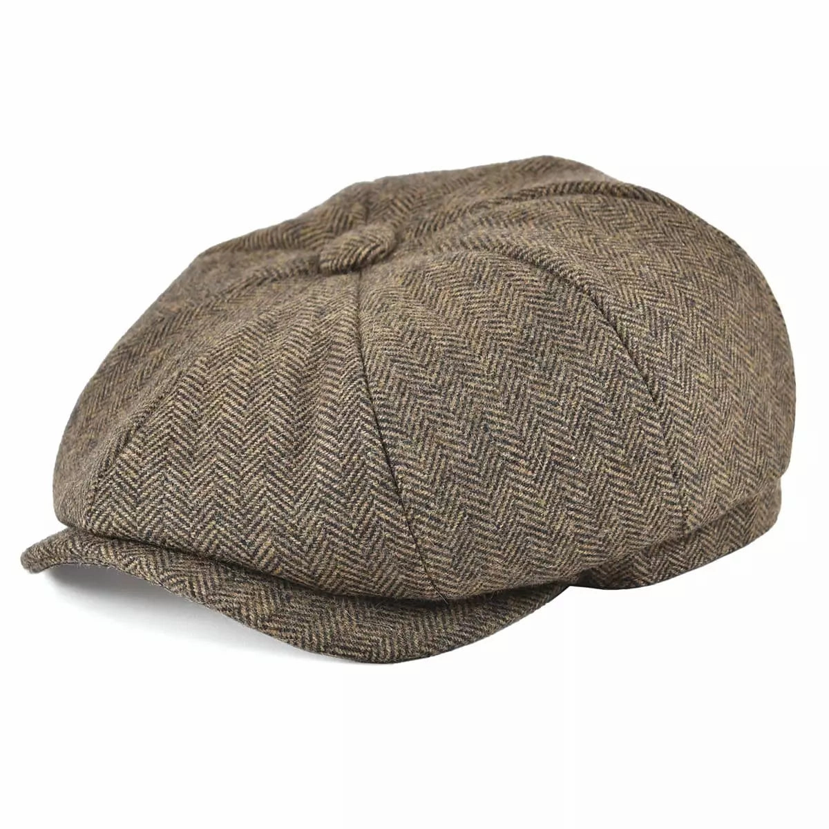 Oxford Herringbone Wool Newsboy Cap