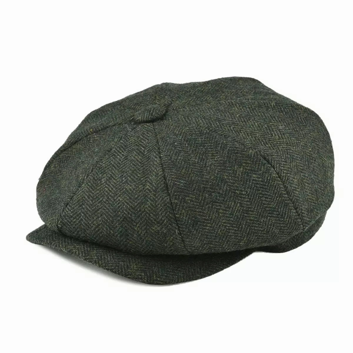 Oxford Herringbone Wool Newsboy Cap