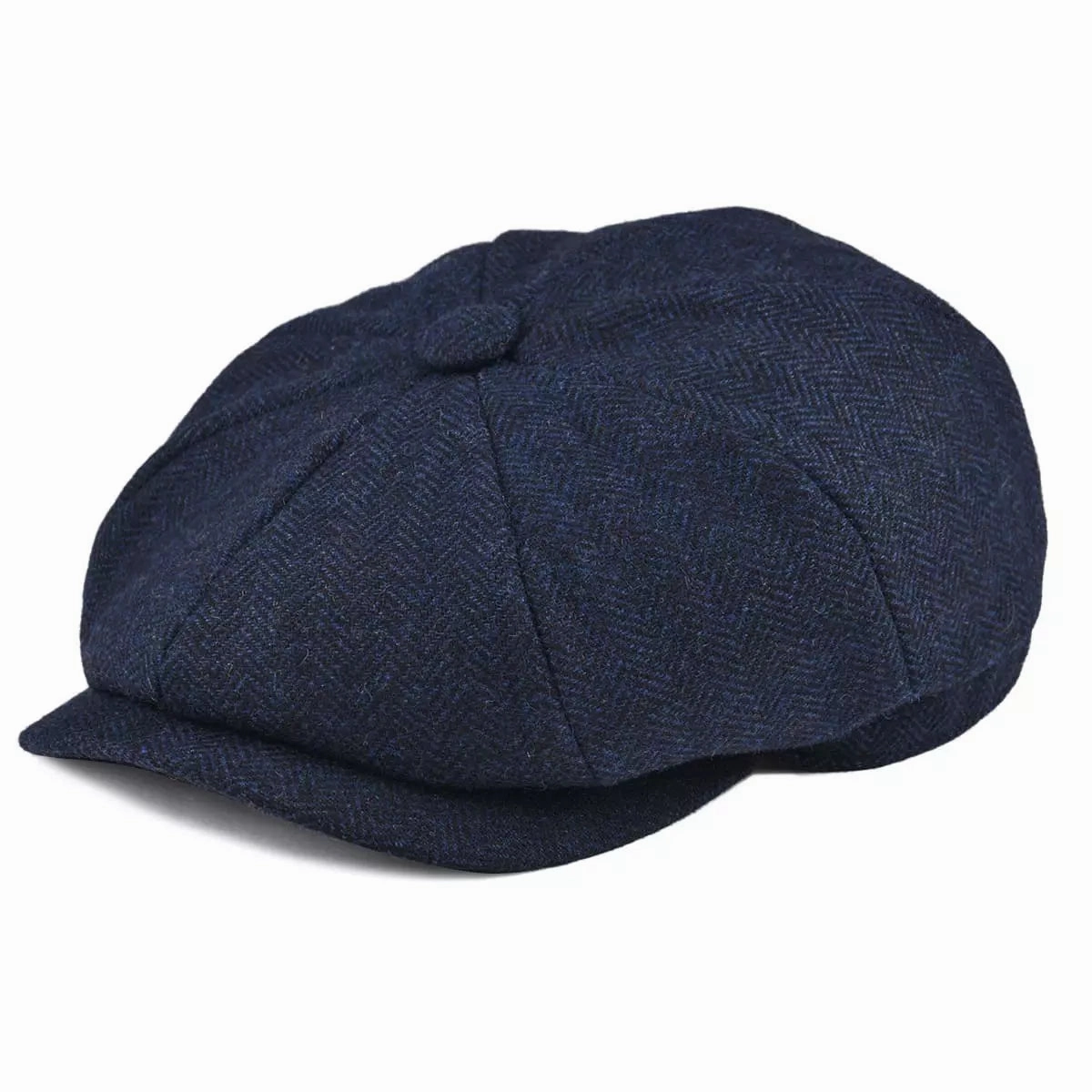 Oxford Herringbone Wool Newsboy Cap