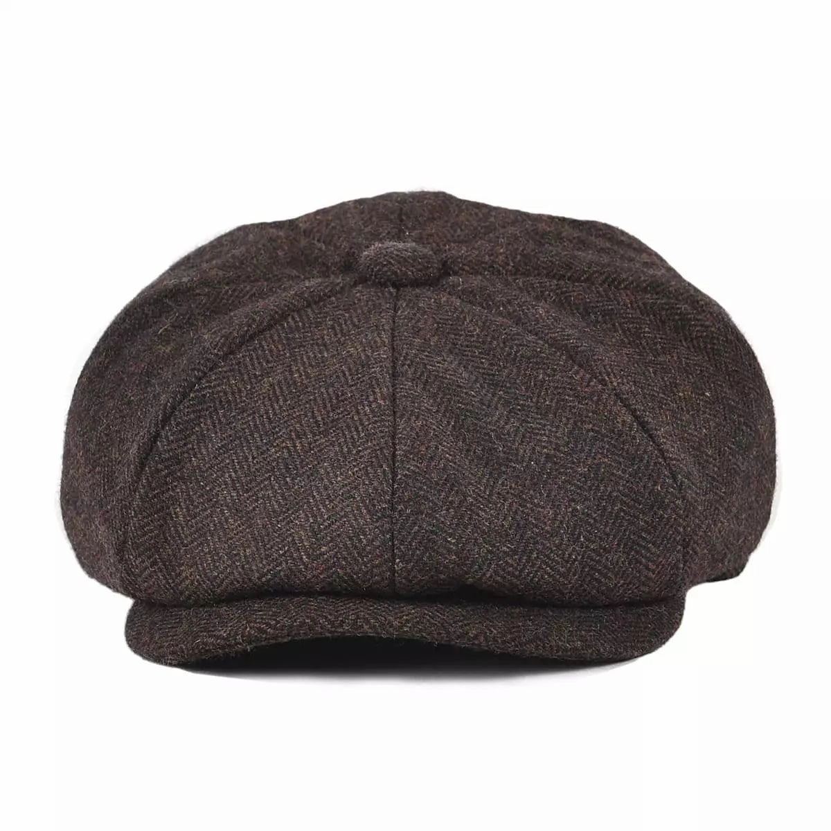 Oxford Herringbone Wool Newsboy Cap