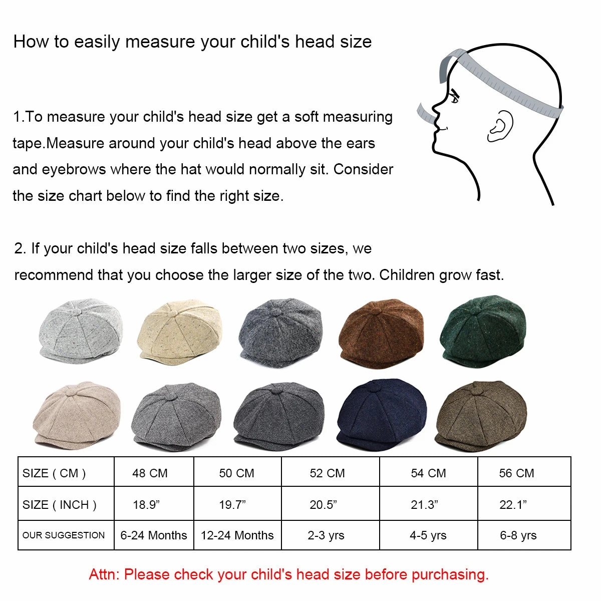 Oxford Kids Tweed Wool Newsboy Cap
