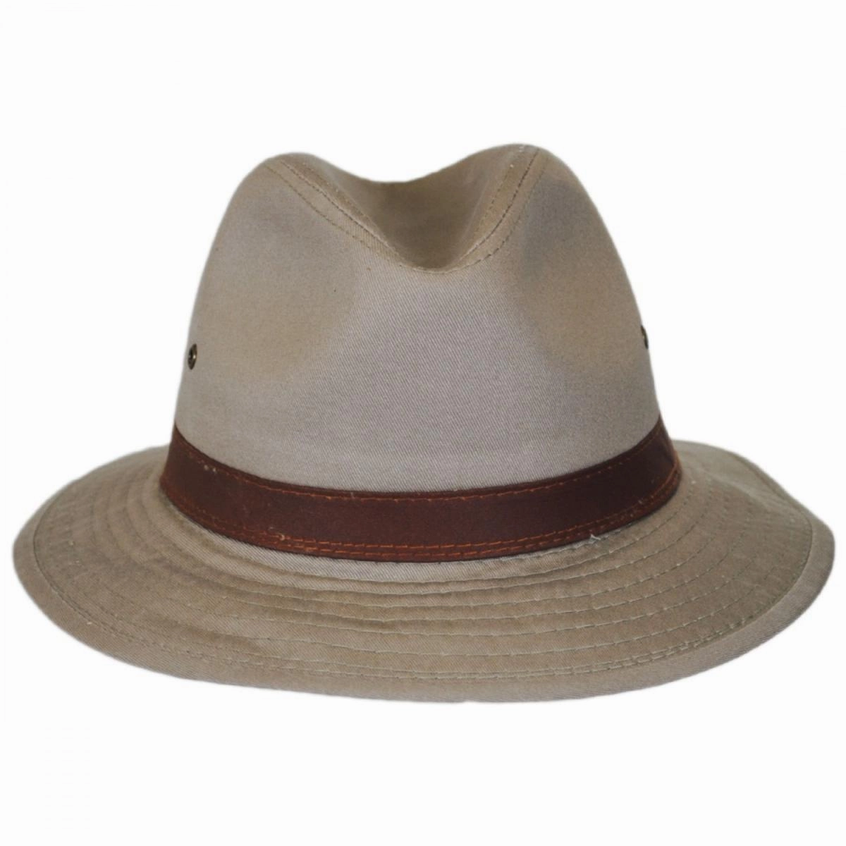 Packable Cotton Twill Safari Fedora Hat