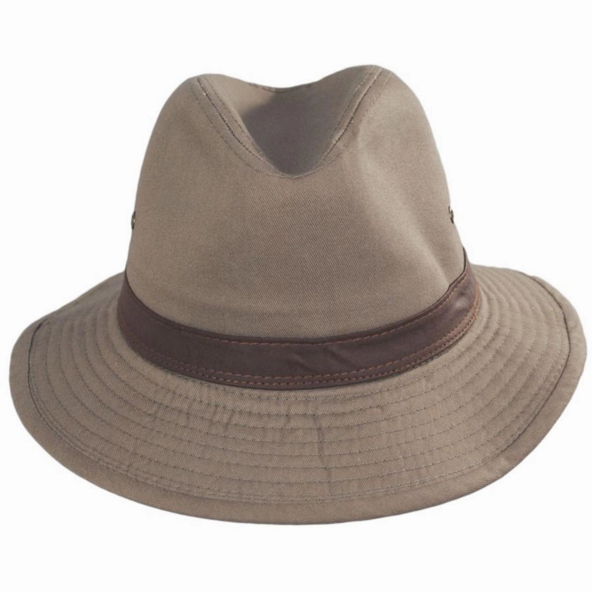 Packable Cotton Twill Safari Fedora Hat
