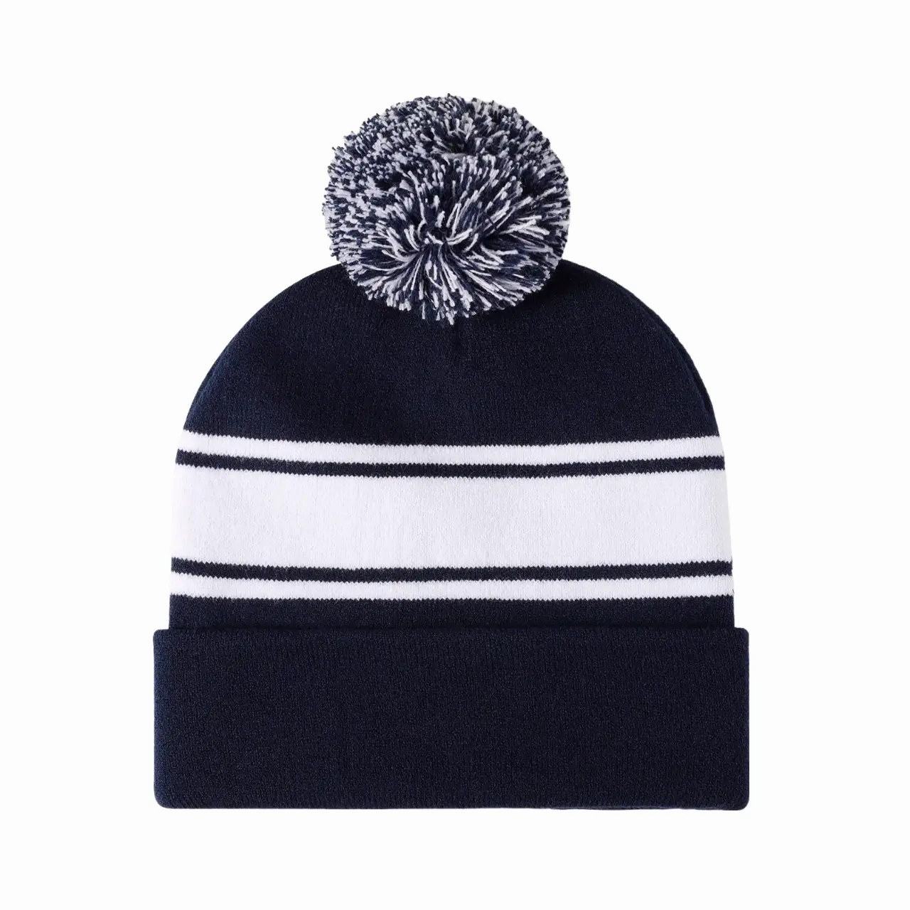 Palmer Pom Pom Striped Beanie