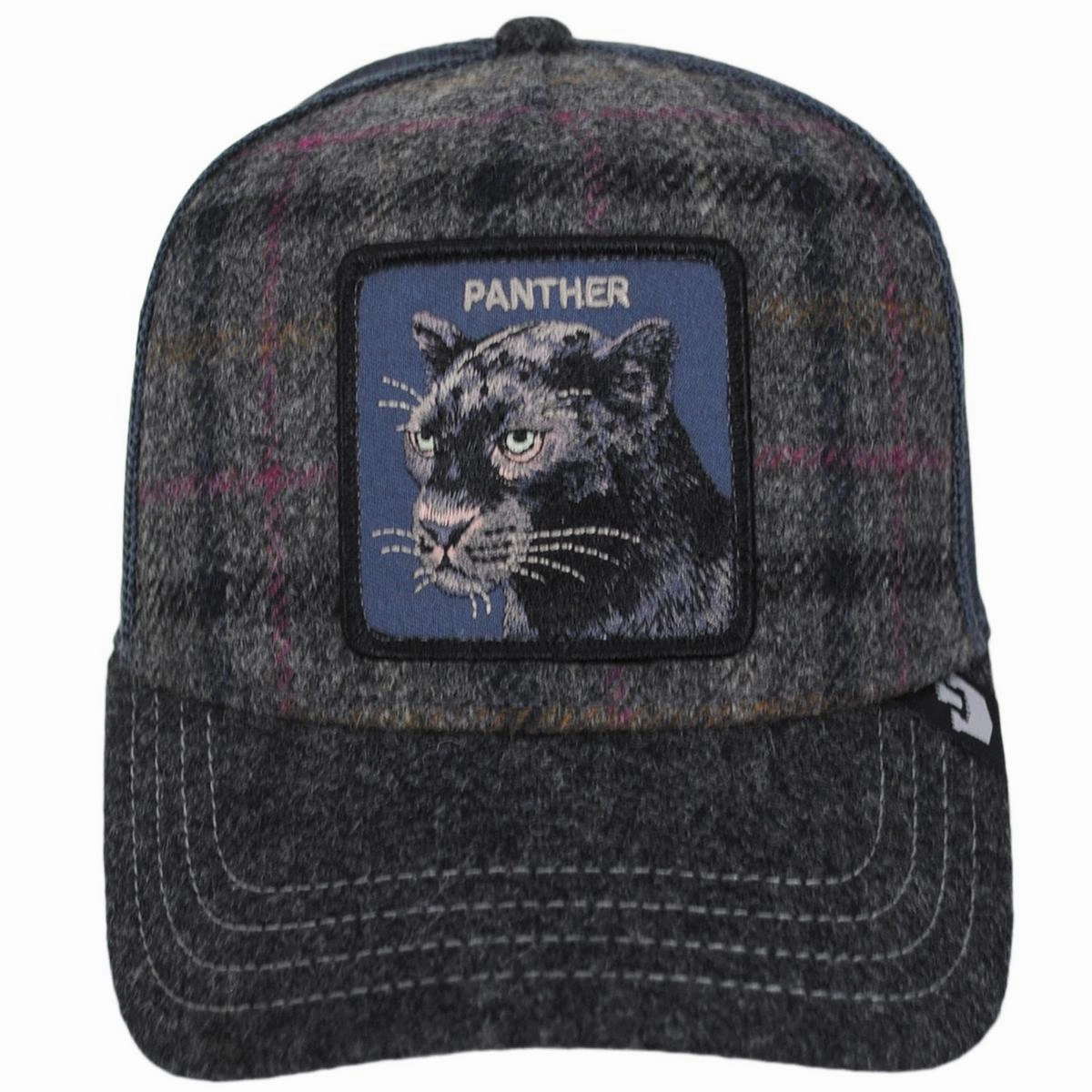 Panther British Plaid Mesh Trucker Snapback Baseball Cap