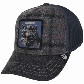 Panther British Plaid Mesh Trucker Snapback Baseball Cap