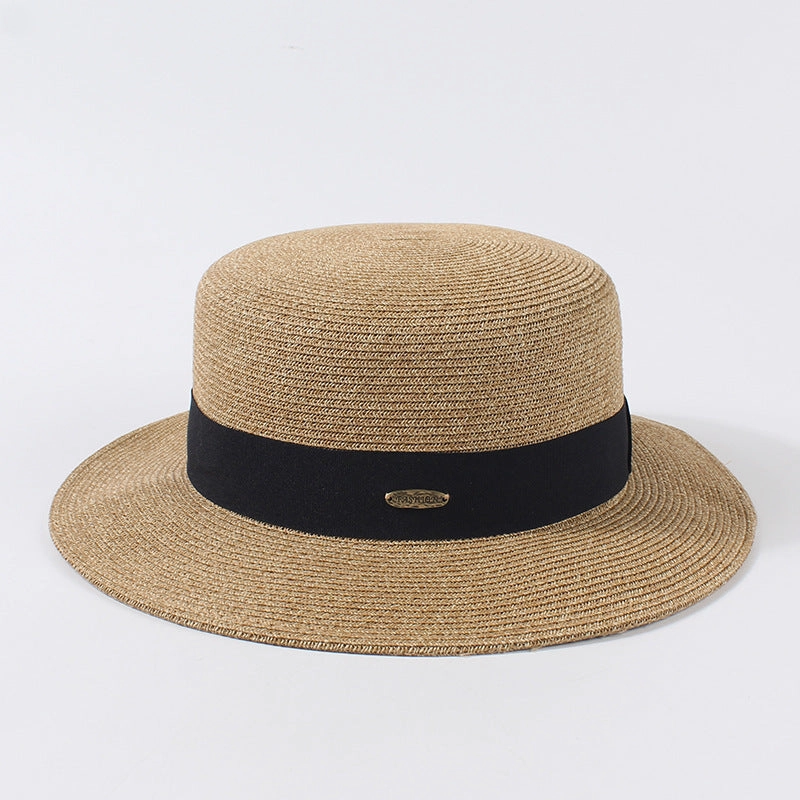 Paper Woven Hat Women's Summer Beach Sun French UV Protection