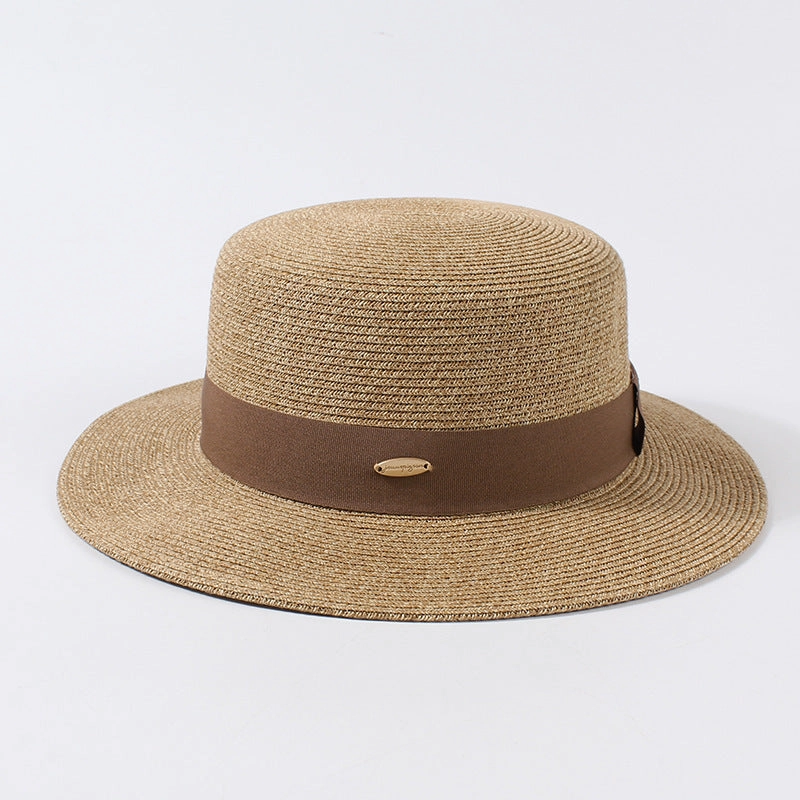 Paper Woven Hat Women's Summer Beach Sun French UV Protection