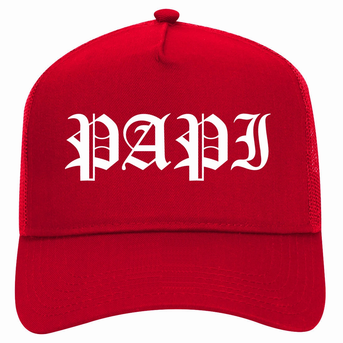 Papi Old English Latino Retro Adult 5 Panel Mesh Trucker Hat