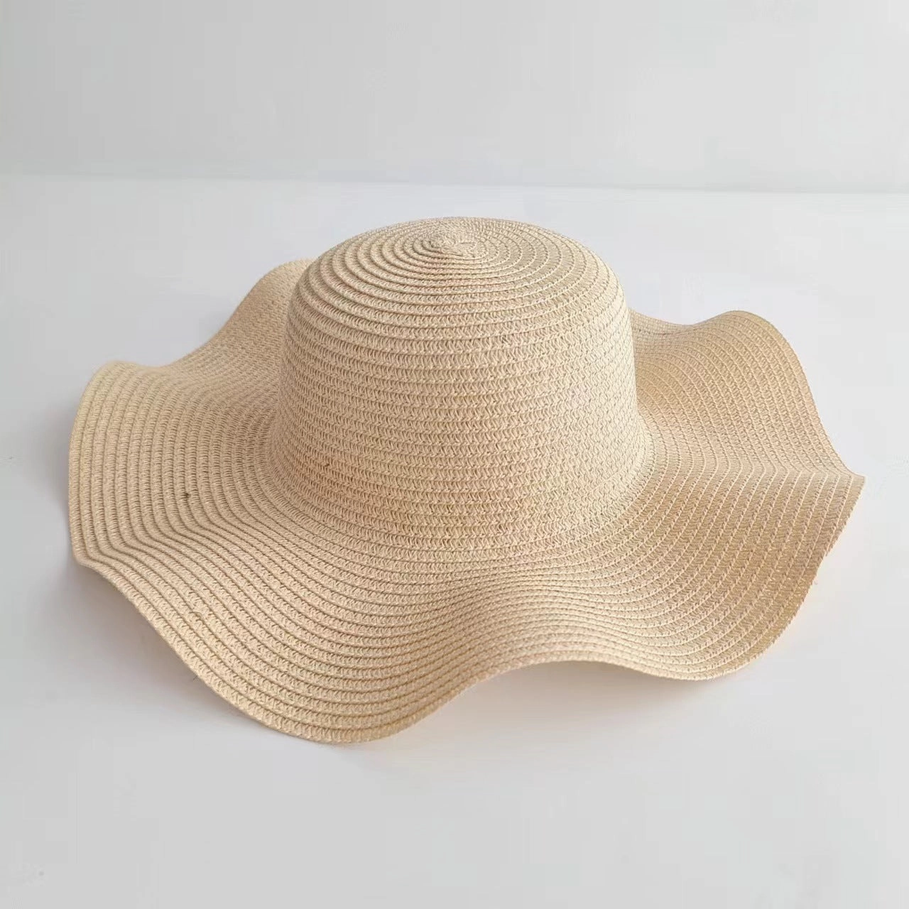 Parent-Child Wave-Edge Straw Hat