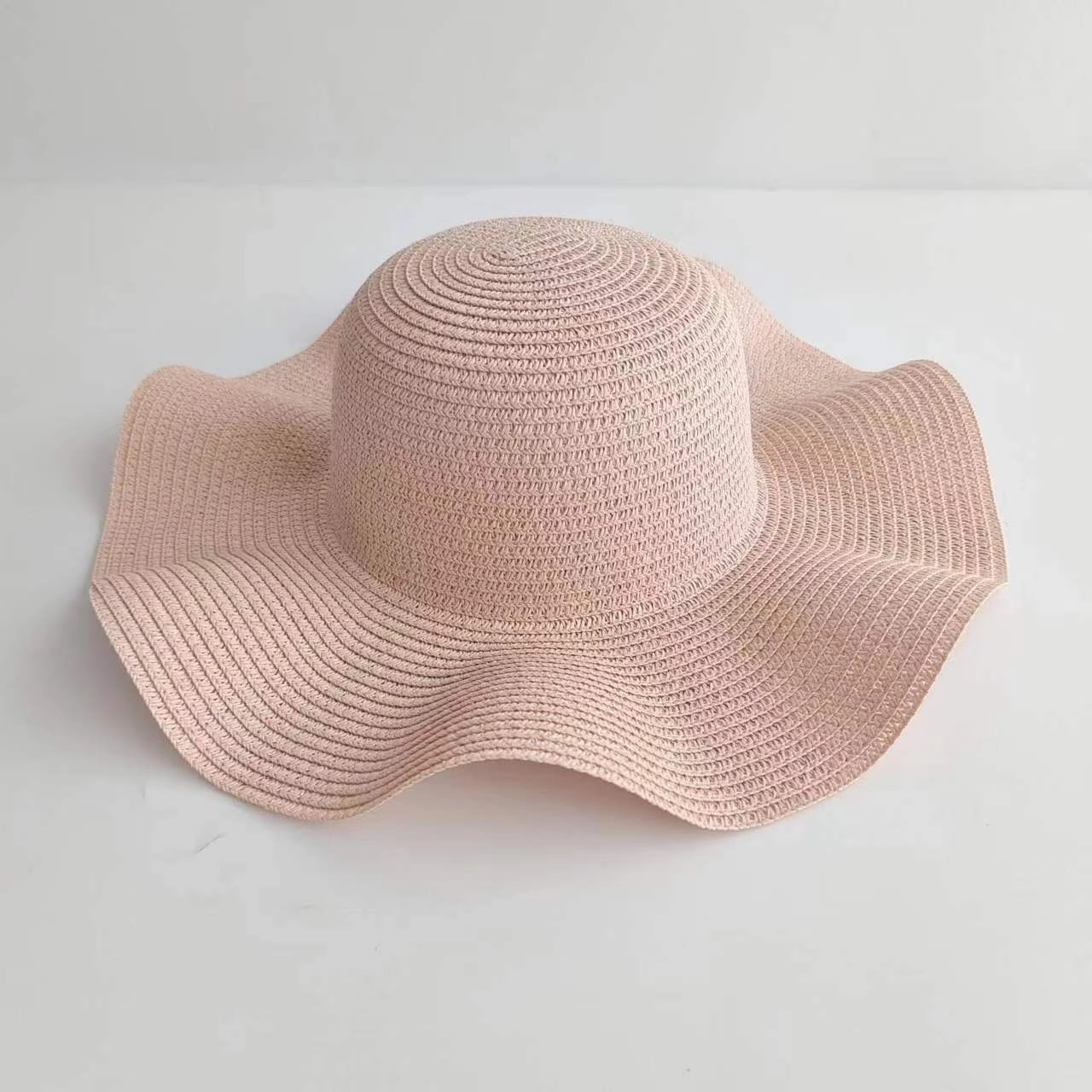 Parent-Child Wave-Edge Straw Hat