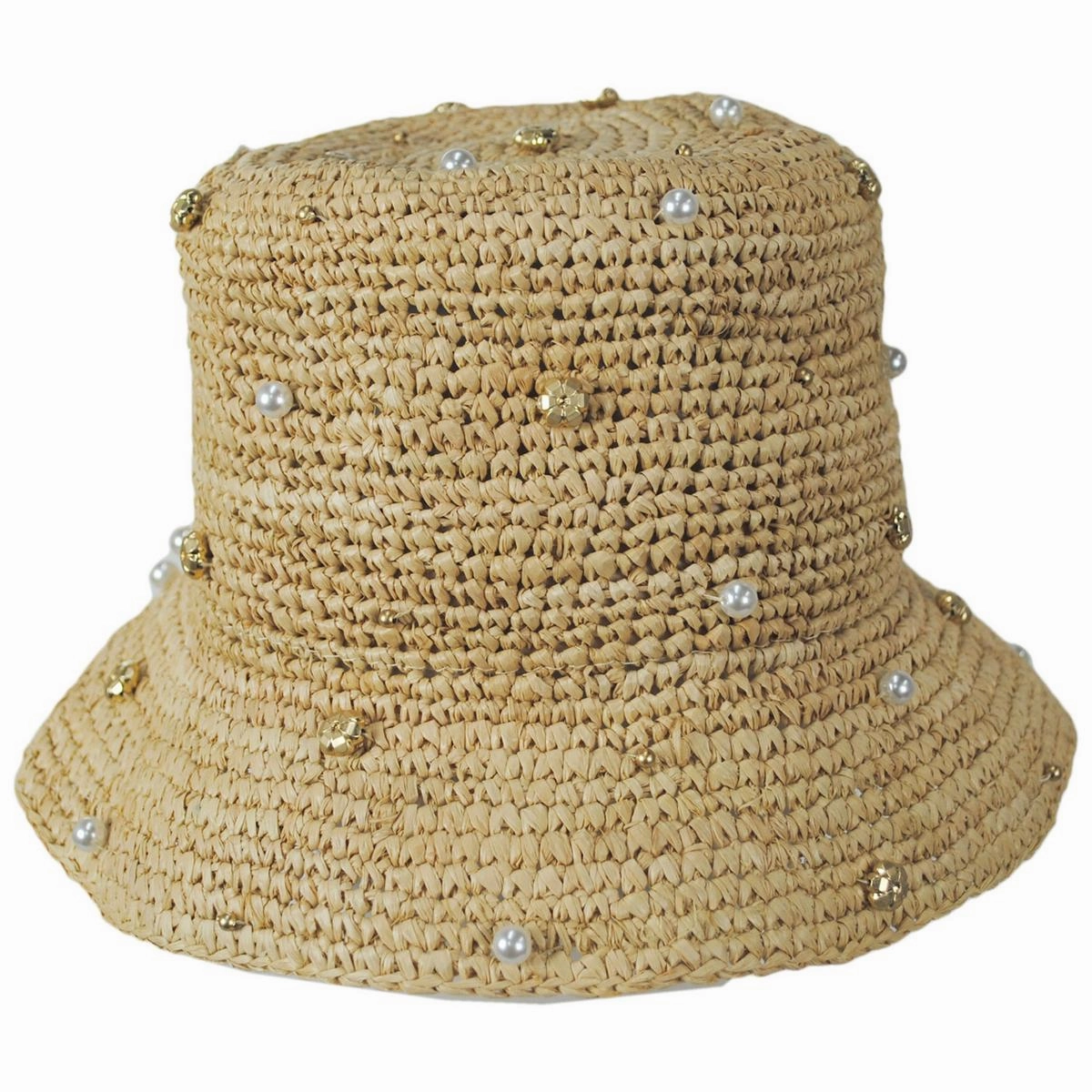 Pearle Raffia Straw Bucket Hat