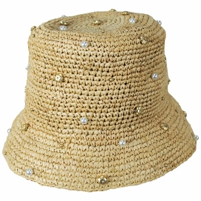 Pearle Raffia Straw Bucket Hat