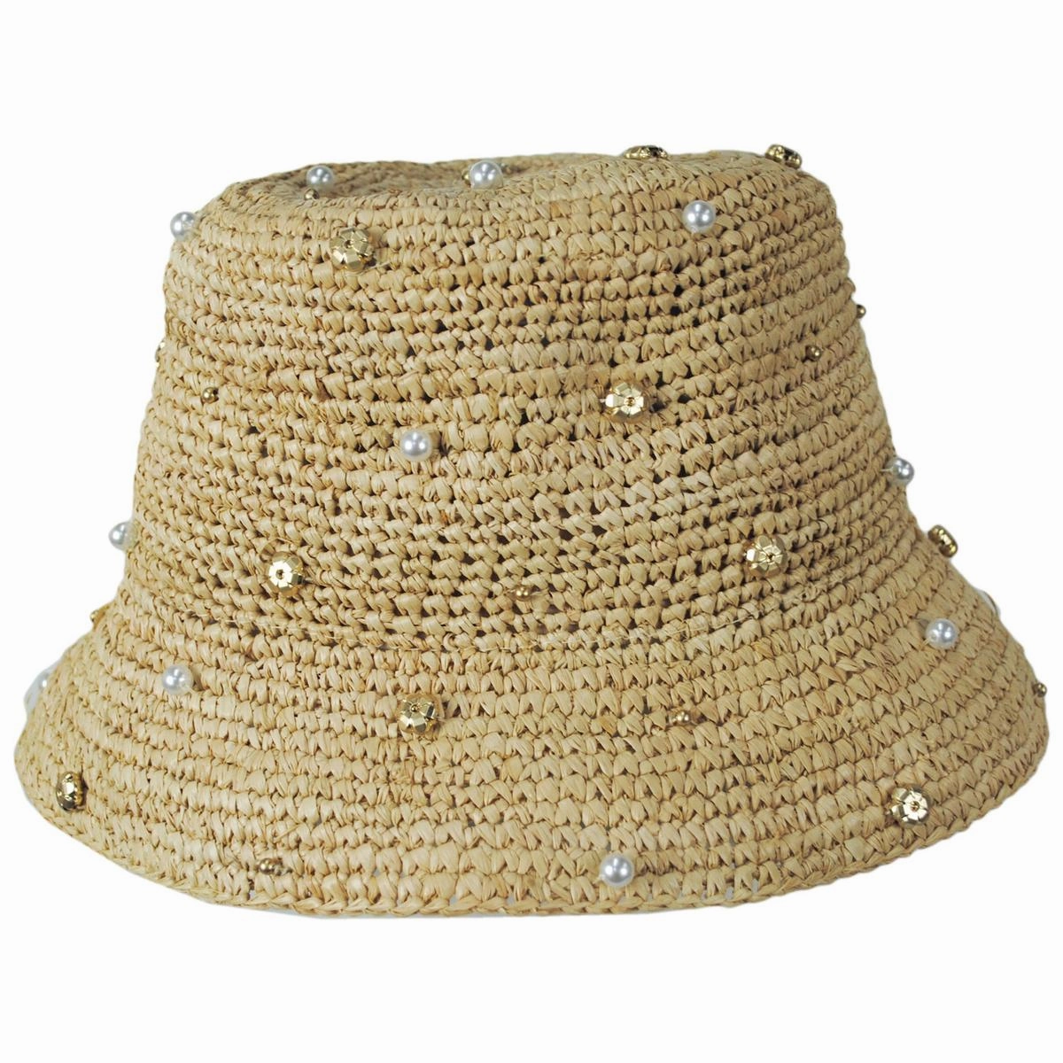Pearle Raffia Straw Bucket Hat
