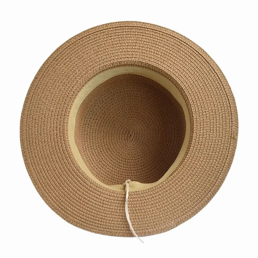 Pearls & Roses Summer Raffia Boater Hat