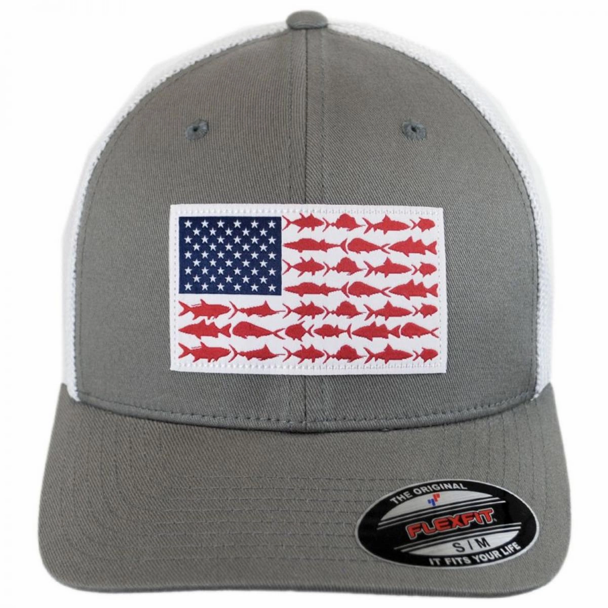 PFG Fish Flag Mesh Flexfit Fitted Baseball Cap
