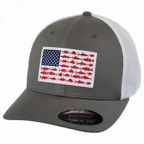 PFG Fish Flag Mesh Flexfit Fitted Baseball Cap